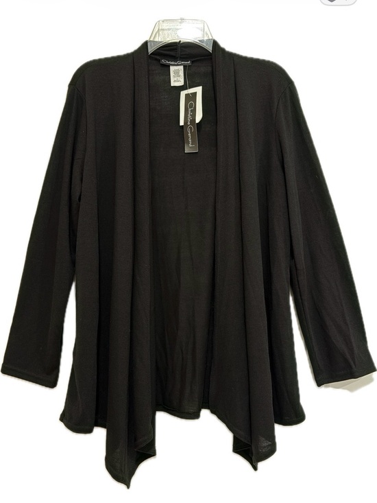 Sweaters - Christine Gerard Black Open Front Cardigan M Lightweight Knit Sweater